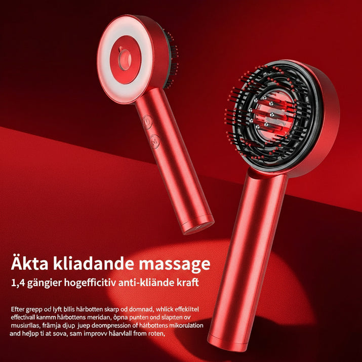Elektrisk huvudmassageapplikator med rödljusterapi och oljeapplikator - produktdetaljer